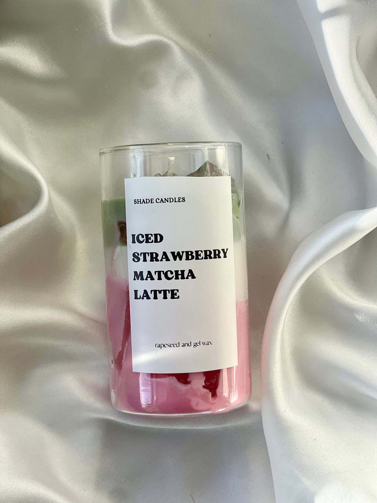 Iced Strawberry Matcha Latte Kaars